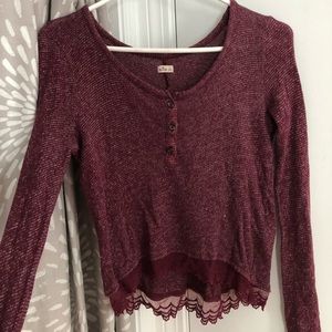 Long sleeve burgundy shirt